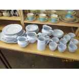 QUANTITY OF JOHNSON BROS HOUSEHOLD CHINA TO INCLUDE SERVING PLATES, DISHES, CUPS, SAUCERS ETC