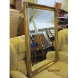 ORNATE GILT FRAMED MIRROR WITH BEVELLED EDGE GLASS, MODERN, APPROX 90 X 115CM