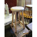 VINTAGE JOINTED PINE KITCHEN STOOL, HEIGHT APPROX 62CM
