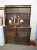 HEAVILY CARVED REPRODUCTION DRESSER, WIDTH APPROX 116CM