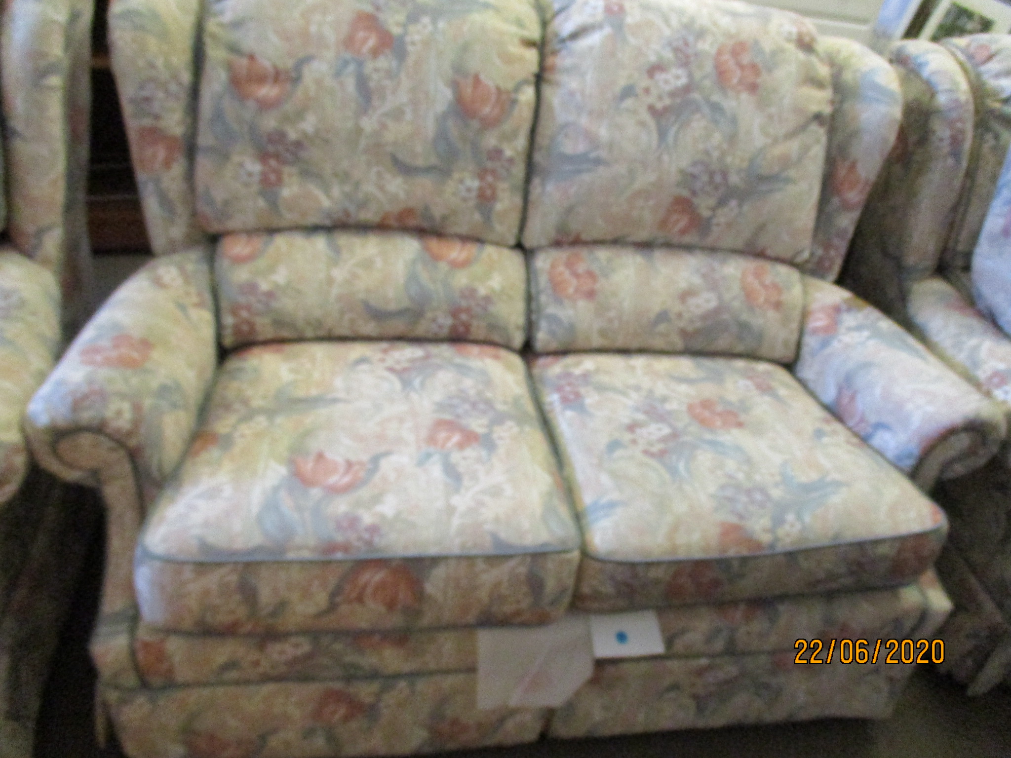 FLORAL FOUR PIECE SUITE COMPRISING THREE SEATER SOFA, TWO SEATER SOFA, ARMCHAIR AND POUFFE, THE - Image 3 of 4