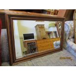 GOOD QUALITY MODERN WALL MIRROR WITH BEVELLED GLASS, SIZE INC FRAME APPROX 122 X 82CM