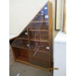 GLAZED UNDER-STAIRS WALL STORAGE OR DISPLAY UNIT, WIDTH APPROX 100CM MAX