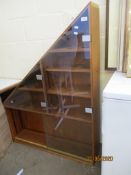 GLAZED UNDER-STAIRS WALL STORAGE OR DISPLAY UNIT, WIDTH APPROX 100CM MAX