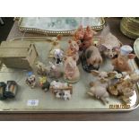 QUANTITY OF VARIOUS MOULDED PIG ORNAMENTS