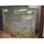 FRAMED MAP AFTER CHRISTOPHER SAXTON “NORFOLK, A COUNTIE FLOURISHING AND POPULACE DESCRIBED AND