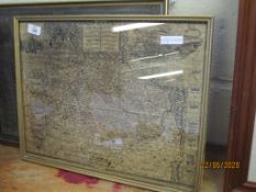 FRAMED MAP AFTER CHRISTOPHER SAXTON “NORFOLK, A COUNTIE FLOURISHING AND POPULACE DESCRIBED AND