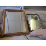 TWO VARIOUS FRAMED MIRRORS, THE LARGER APPROX 69 X 73CM INC FRAME