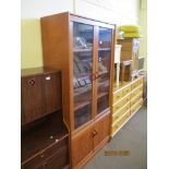 GLAZED WALL UNIT OR BOOKCASE, WIDTH APPROX 19CM