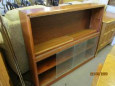 MID-20TH CENTURY GLAZED WALL UNIT, WIDTH APPROX 122CM