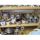 QUANTITY OF VARIOUS DECORATIVE CERAMIC JUGS, LARGEST APPROX 18CM