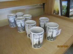 COLLECTION OF EIGHT ALTENKUNSTADT CERAMIC SHOT MEASURES OR GLASSES