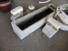 MOULDED CEMENT PLANTER, LENGTH APPROX 76CMSTOGETHER WITH MATCHING STAND