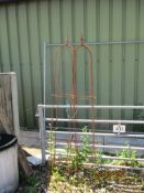 TWO LARGE METAL GARDEN OBELISKS, EACH APPROX 6FT