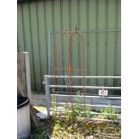 TWO LARGE METAL GARDEN OBELISKS, EACH APPROX 6FT