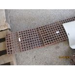 THREE METAL DRAIN GRATES, EACH APPROX 61CMS