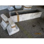 MOULDED CEMENT PLANTER, LENGTH APPROX 76CMSTOGETHER WITH MATCHING STAND