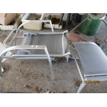 FOLDING METAL GARDEN CHAIR AND MATCHING FOOT STOOL