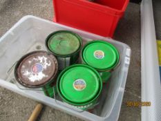 FOUR VARIOUS TINS OF SADOLIN ETC