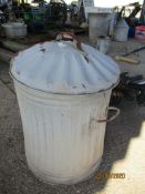 GALVANISED BIN WITH LID