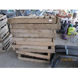 TEN VINTAGE WOODEN FRUIT CRATES, EACH APPROX 66 X 40CMS