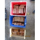 THREE CRATES CONTAINING QUANTITY OF PATTERNED TILES