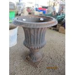 METAL DECORATIVE URN PLANTER, DIAM APPROX 35.5CMS