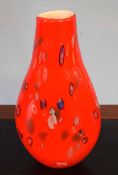 Early Murano vase decorated with droplets of blue design