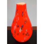 Early Murano vase decorated with droplets of blue design