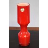Swedish Ekenas red art glass vase
