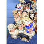 Group of small liqueur containers modelled by Royal Doulton with various characters (12)