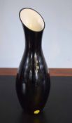 Unusual Murano black glass vase