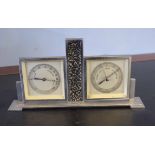 Vintage mantel barometer with chromium frame, 25cm wide