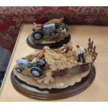 Limited edition model of The Harvesters by Country Artists, with harvesting scene, on oval wooden