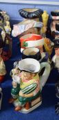 Group of large Royal Doulton and others character jugs including The Gardener by Kevin Francis