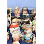 Group of Royal Doulton small and miniature Toby jugs including Father Christmas, John Doulton, The