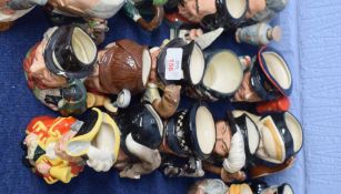 Group of small Royal Doulton Toby jugs including Veteran Motorist, Granny, Mad Hatter etc (10)
