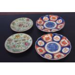 Pair of Cantonese plates decorated with famille rose on a green background (4)