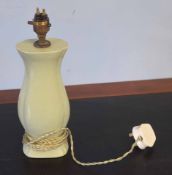 Oriental celadon glazed lamp, 25cm high