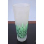 Boda Design vase with blue/green leaves to base