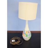 Poole Pottery lamp of baluster form with floral decoration