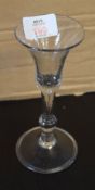 Georgian wine glass with trumpet bowl and knopped stem