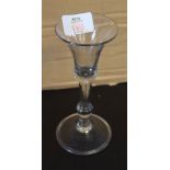 Georgian wine glass with trumpet bowl and knopped stem
