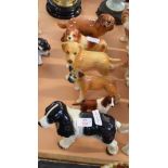 Group of porcelain dogs including Boxer, King Charles Spaniel etc (6)