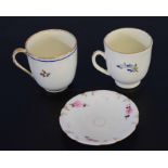 Worcester or Chelsea Derby coffee cup, together with a late 18th century Derby coffee cup with
