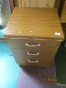 Modern three drawer bedside cabinet