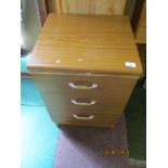 Modern three drawer bedside cabinet