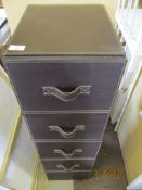 Modern leather effect four drawer chest