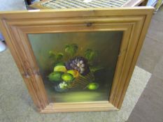 Modern still life picture in wooden frame