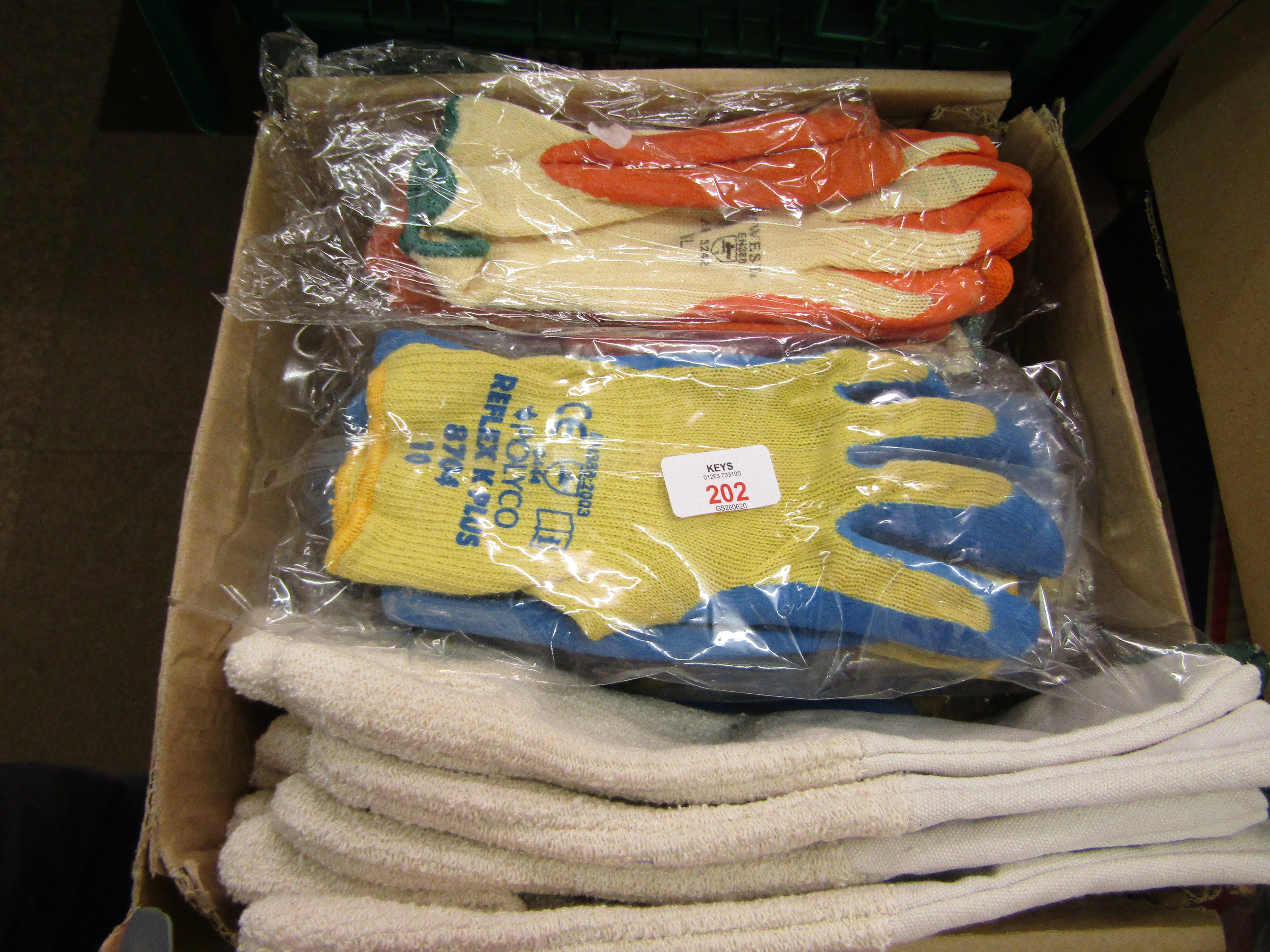 Box containing as new work gloves